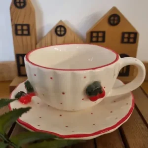 فنجان و نعلبکی سرامیکی مدل گیلاس 50N1409