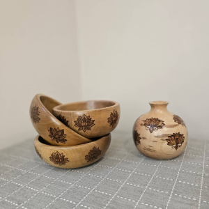 کاسه چوب گردو مدل ترنج