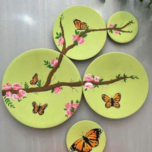 ست دیوارکوب سفالی مدل پروانه مونارک