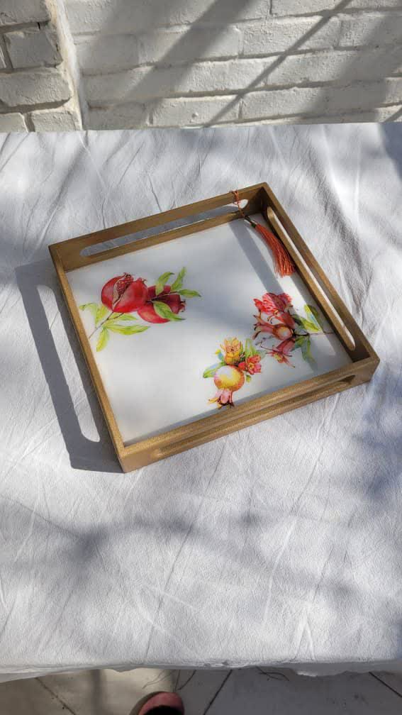 سینی چوبی مدل یلدا