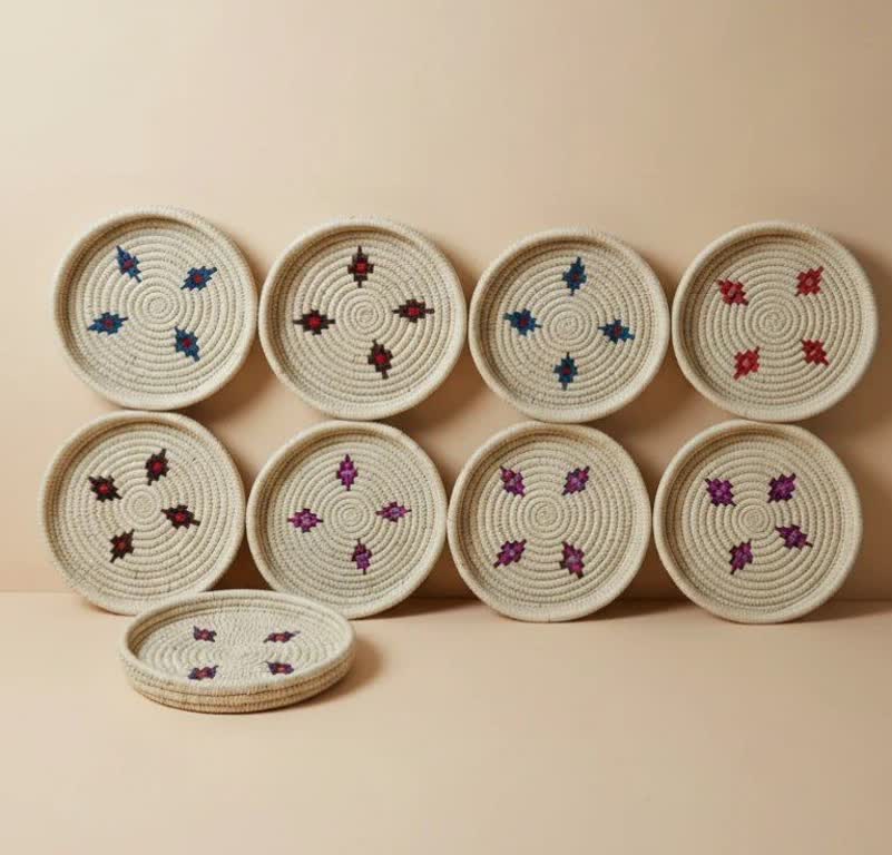 سینی حصیری مدل لوزی